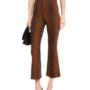 NWT FRAME Jetset Crop Mini Bootcut Pants/ Leopard